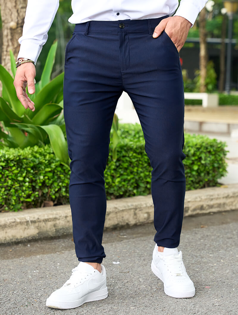 LIV | Elastic slim-fit trousers